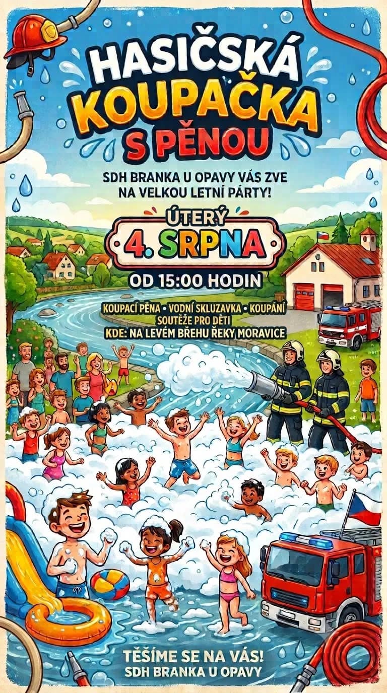  Hasičská koupačka s pěnou