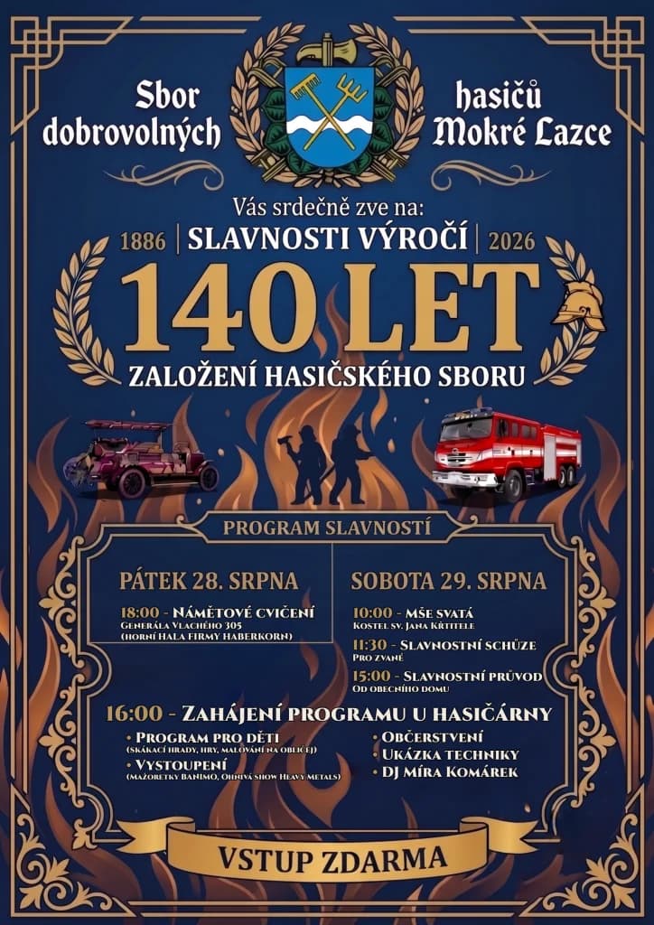 Oslava výročí založení SDH Mokré Lazce
