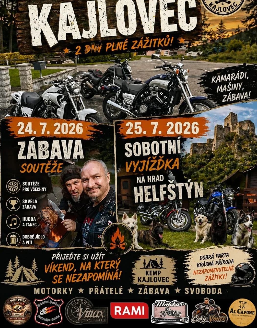 Motosraz v kempu Kajlovec